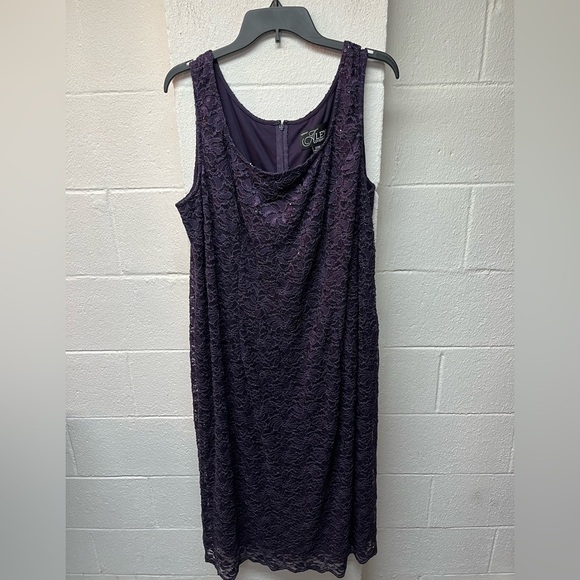 Alex Evenings Deep Purple Lace Dress. Size 22w - Picture 1 of 8